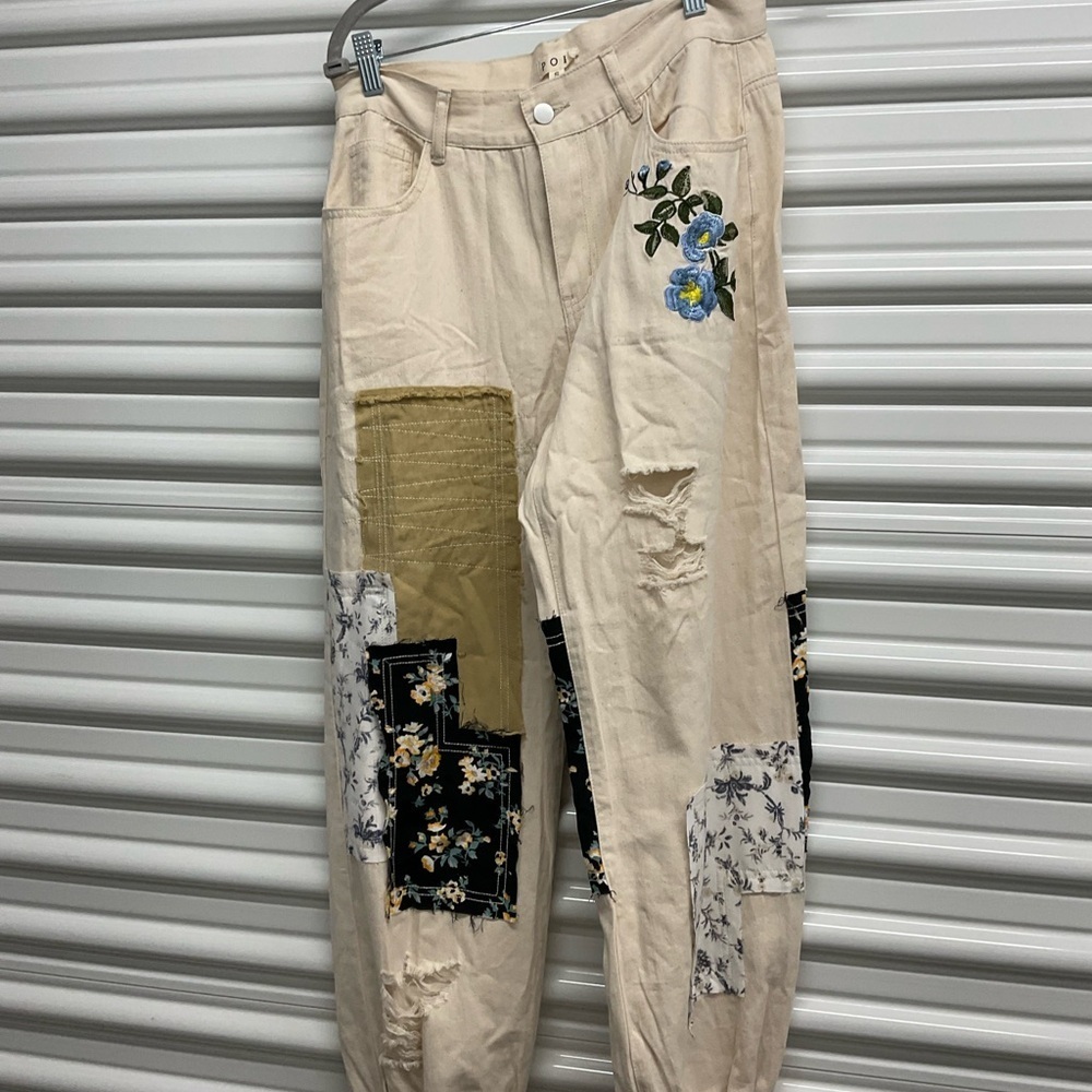 POL Cream Embroidered Pants Size S - Picture 6 of 9